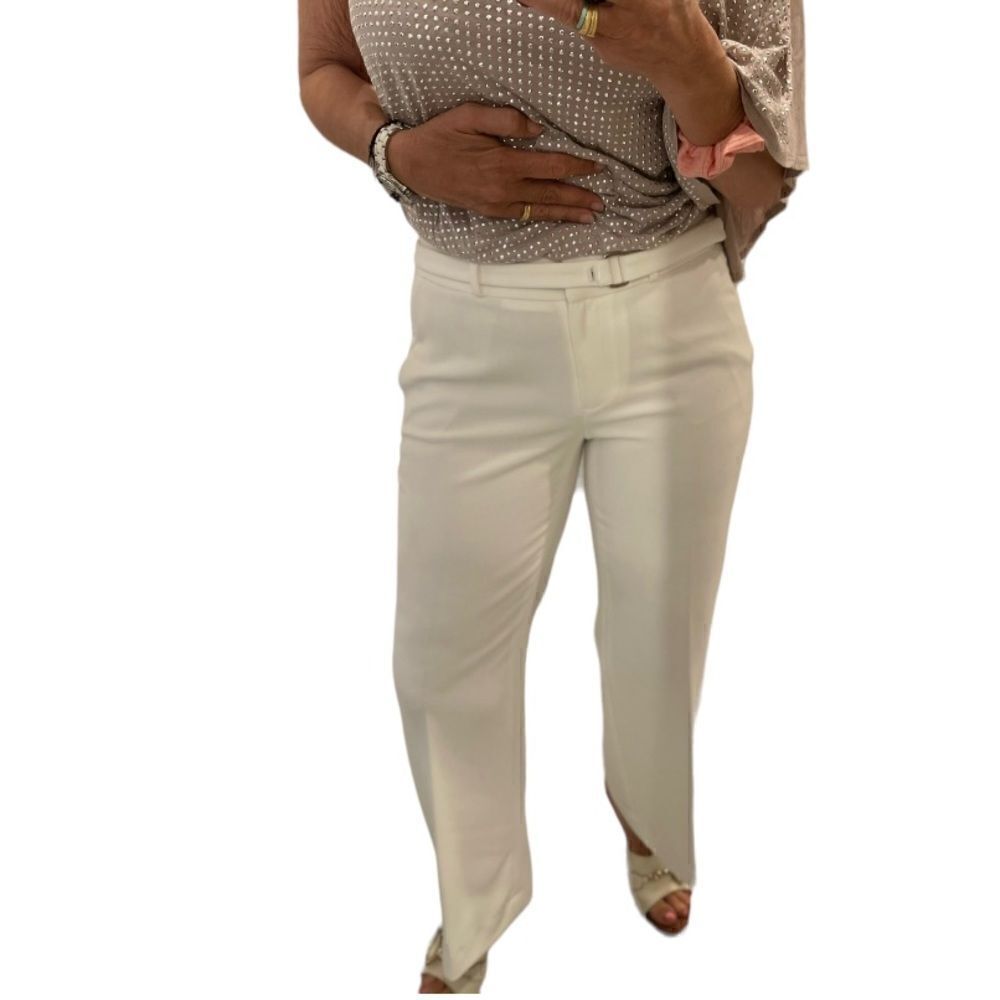 White House Black Market The Trouser Belted Ankle White Pants.Size 4